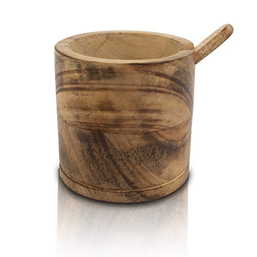 The Great Indian Bazaar NEWSALTBOWL1 Decorative Rustic Wooden Sugar Seasonings Bowl Box Cellar Keeper thumb #4