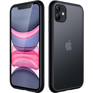 JETech Matt Hülle für iPhone 11 6, 1 Zoll, Stoßfest Militärstandard FallSchutz Handyhülle, Mattierte Durchscheinende Rückseite Schutzhülle, Anti-Fingerabdruck (Schwarz)