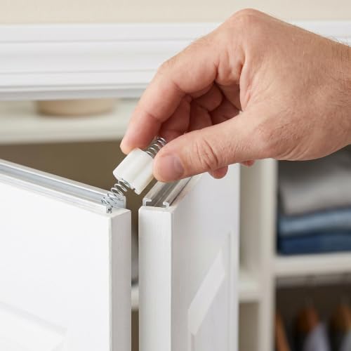 ABOOFAN Kit de herrajes para puerta de clóset bifold 4 piezas, resorte, material plástico y hierro, tamaño 2.30x2.20x1.20 cm, previene apertura automática, instalación fácil para habitaciones y vestidores miniatura 6