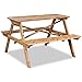 Produktbild lingjiushopping Picknick Tisch Bambus 120 x 120 x 78 cm Farbe: braun Material: Bambus