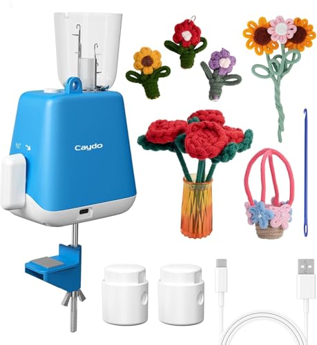 Caydo i Cord Knitting Machine, Electric iCord Maker Tool with Adequate Tension, i-Cord Knitter Machine, Automatic Knitting Yarns to i-Cords, Efficiently DIY Knitting Machine for Crocheters(Patented)