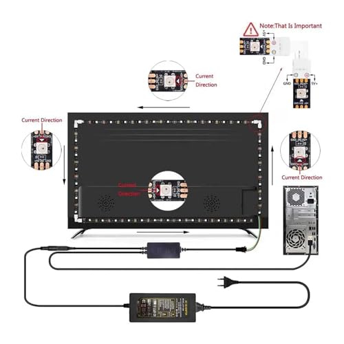 Contrôleur de Pixels LED 5V USB SP616E évite la fatigue visuelle PC