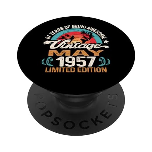 Vintage 67 Cumpleaños 67 Años Amantes de la pesca Mayo 1957 PopSockets PopGrip Intercambiable