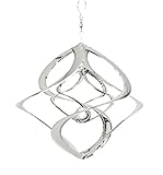 NaDeco Windspiel Tornado Edelstahl in Ø 30 40cm und in 2 Farben Wählbar Windspiel Hurrikan Windspiel Twister Garten Windspiel Windspiel Spirale Gartendeko, Farbe:Edelstahl | Größe S Ø ca.30cm