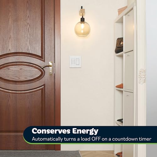 TOPGREENER Countdown Timer Switch, Bathroom Timer Switch for Fans, Lights, Ventilation, 1-5-10-30-45 min, 1-2-4 hr, 600W LED, 1/2HP, Neutral Wire Required, UL Listed, TGT08, White by TOPGREENER - Image 4