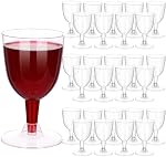 KesaPlan 75 Pcs Plastic Wine Glasses, 6oz Disposable With Stem, Stackable Goblets, Clear Reusable for Outdoor Parties, Weddings, Birthdays, Picnics