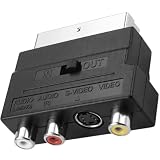 Yowfond Scart su 3 prese RCA IN/Out + S-Video S-VHS AV Audio Video Adapter Nero per immagini e trasmissione audio ottimali