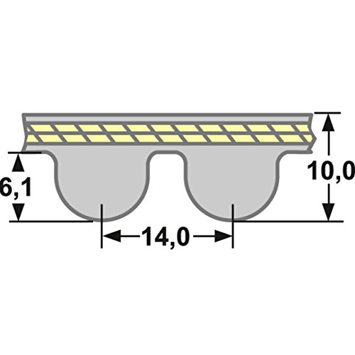 Correa dentada HTD – 1190-14M – 85 mm de ancho correa dentada plana