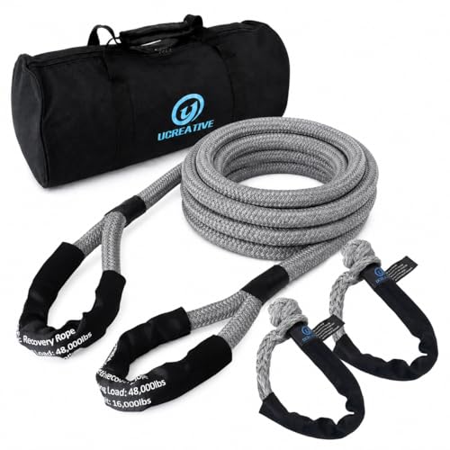 Ucreative 1 x 30' Kinetic Tow Rope Kit with Shackles