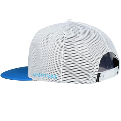 Image of EDTREK Adventure Snapback Hat - Surf Hat - Beach Hat - Hiking Trucker Hat - Flying High Hat (Palm - White)