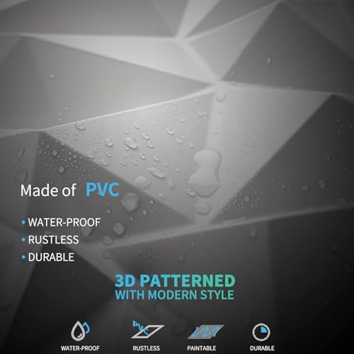 Image of Kayra Decor 3D PVC Wall Panels - Small Diamond Design, White Color 19.7 inch x 19.7 inch (Pack of 6) - Covers 16.17 Sq. Ft.