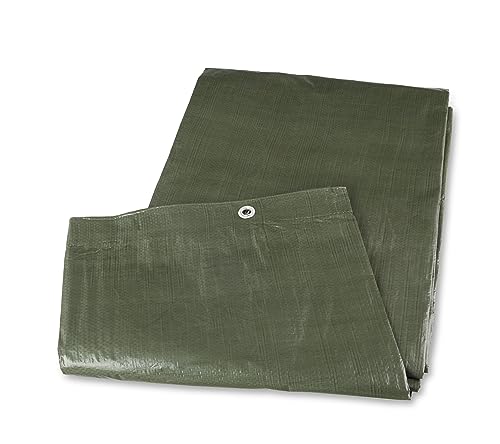 Mivos - Lona impermeable universal de 4 x 4 m, color verde, lona de 90 g/m², lona protectora para muebles de jardín y madera, resistente al moho, lona de jardín con ojales de aluminio