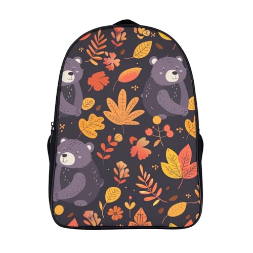 Mochila escolar infantil de oso con tirantes acolchados y gran capacidad de viaje