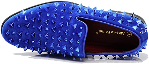 Image of SPK16 Men's Vintage Spike Dress Loafers Slip On Fashion Shoes Classic Tuxedo Dress Shoes