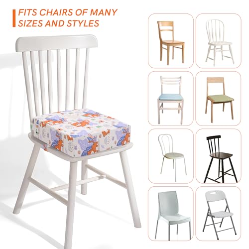 Image of Booster Seat for Kitchen Chair - Strong Support Toddler Booster Seat for Dining Table, Portable Booster Chair with Adjustable Elasticity Straps for Toddlers Eating Travel Home