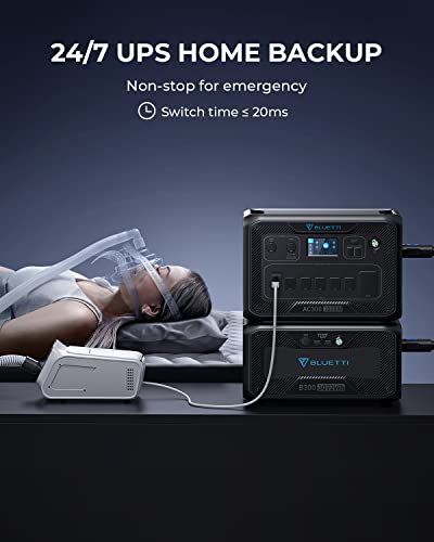 BLUETTI Expandable Portable Power Station AC300 with 2 B300K Expansion Battery, 6144Wh LiFePO4 Battery Backup w/ 6 3000W AC Outlets(6000W Peak), Solar Generator For Home Backup, Vanlife, Emergency