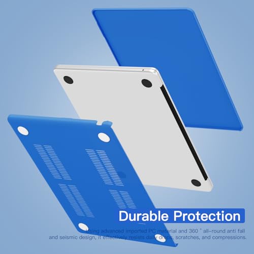 Funda azul mate MacBook Pro 14 M3 A2992 M2 M1 con protector 4
