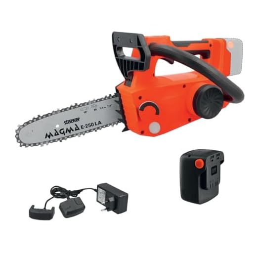 STOCKER - Kit Potatura Professionale Motosega Magma E-250 LA 21V + Batteria + Caricabatterie + Olio - Sistema Completo per Giardinaggio e Cura del Verde