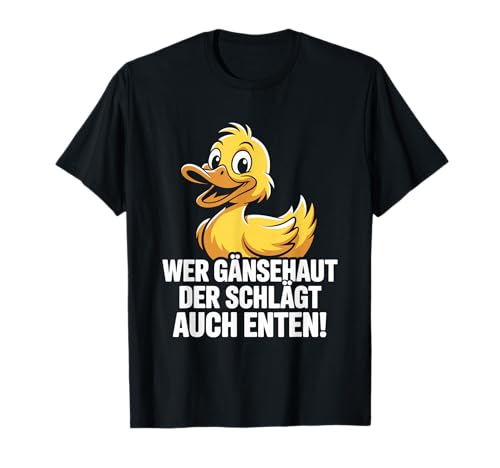 Witzige Ente Gänsehaut Comic Grafik T-Shirt