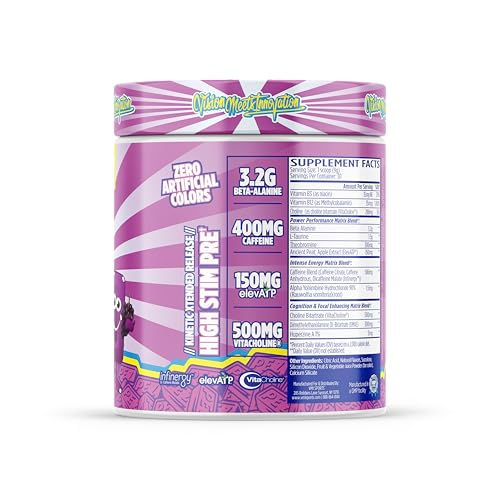 Image of KXR Pre-Workout Energy Powder | Intense Energy Pre-Workout Drink for Men and Women| Improves Performance - Enhanced Focus & Increased Endurance | 30 Servings (PEZ Grape)