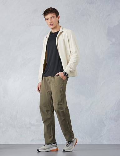 Image of Amazon Brand - Symbol Men's Relaxed Fit Athleisure Jogger Cargo Trouser (Elasticated Waistband)