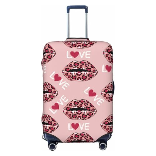lips love leopard print pink Travel Luggage Covers - Elasticity Suitcase Covers Protector for Luggage 18-32 Inch