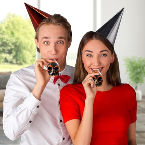 Sifflet aztèque tête de mort pour animer vos fêtes d'Halloween - 7