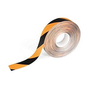Durable Bodenmarkierungsband Duraline, zweifarbiges Warnklebeband, 50 mm x 0,7 mm x 30 m (B x H x L), gelb/schwarz, 1726130