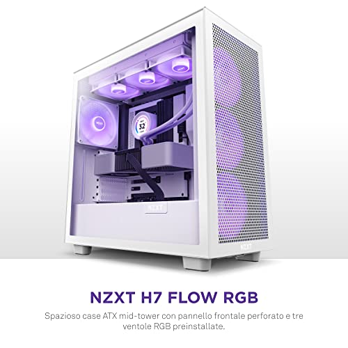 H7 Flow RGB CM-H71FW-R1 - Case da gioco per PC Mid-Tower ATX compatto - Pannello frontale perforato ad alto flusso d'aria - Pannello laterale in vetro temperato - Blanco - Mouse gaming - Immagine 1