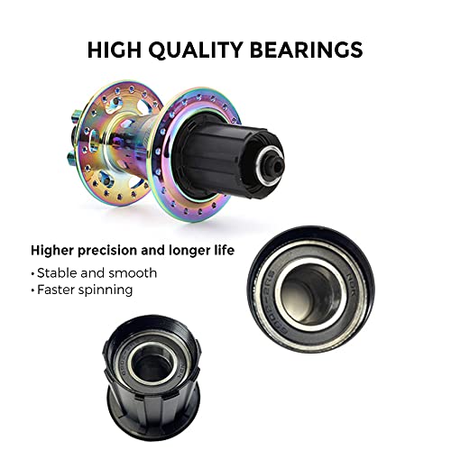 HUIOP Bicycle hub, Bike Hub Mountain Bike Bicycle Front & Rear Hub Set 36 Holes 6 Bearings with Quick Release