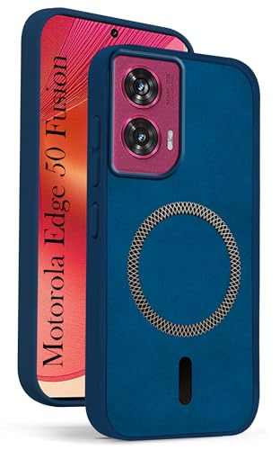Image of Jkobi Leather Finish Back Cover Case for Motorola Moto Edge 50 Fusion (MagSafe Compatible Wireless Charging | Soft Touch | Camera Bump Protection)