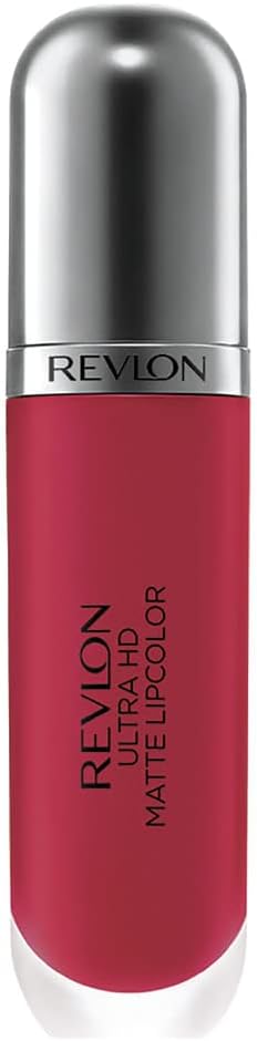 Revlon Ultra HD Matte Lipcolor, Velvety Lightweight Matte Liquid Lipstick in Red/Coral, Passion (635)