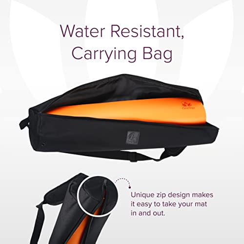 Non-Slip Yoga Mat - Stays Fresh And Odor-Free - Grippy Cushy And Spacious - Made From Best Natural Tree Rubber - Great For Hot Yoga, Pilates, Exercise Includes Carry Bag With Strap (Orange) #TOP3