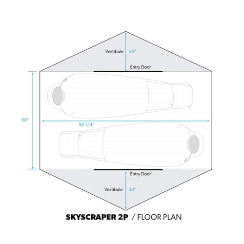 Carpa Stone Glacier Skyscraper 2P Azul miniatura 3
