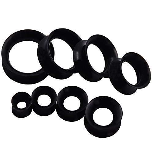 Oyaface 36Pc Big Gauges Kit Ear Stretching 00G-20Mm Acrylic Taper Plug Silicone Tunnels Piercing Kits Black #TOP2