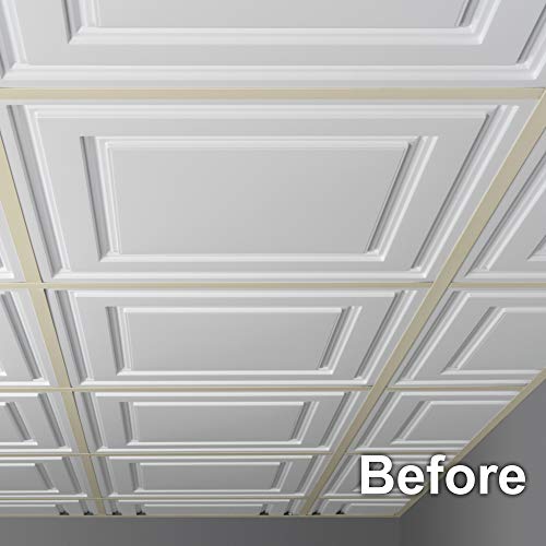 Ez-On T-Bar Ceiling Grid Cover Kit - Snap On - White - 58 Piece (96 Sq Ft) #TOP1