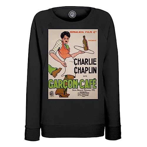 Sweatshirt Femme Garçon de Café : ravivez la nostalgie de Charlie Chaplin et du cinéma