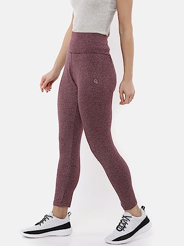 Image of Macrowoman W-Series Active Yoga Tights for Women in Poly Cotton Stretch with High Waist & Pocket for Yoga & Cycling