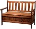 Produktbild dobar Massive Truhenbank mit Stauraum für Garten, Kastenbank Sitzbank mit Staubox/Staufach mit Lehne 2-Sitzer aus FSC Holz 29350FSC, Braun, 115 x 58 x 89 cm