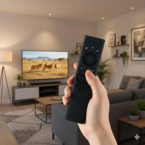 Image of Silicone TV Remote Cover Compatible with Samsung Smart TV Remote 2023 BN59-01432G BN59-01432A (Samsung Smart TV 2022 Solar Remote Cover - Style 6, Black - Style 6)