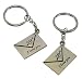 niceeshop(TM) Personalized Arrow Through the Heart Love You Engraved Letter Couple Keychain Set,Silver
