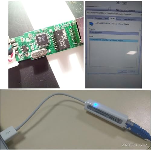 Adaptador USB a RJ45 Lan Ethernet 100Mbps Asix AX88772B convertidor de red cableada LAN 10M 100M 5