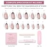 Glamnetic Press On Nails - Short Almond Fake Nails with Polka Dot French Tips, Glossy Finish | Salon Quality | Vacation Nails | Polka in Positano | 15 Sizes - 30 Nail Kit with Glue #6