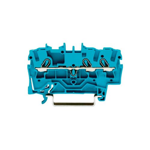 WAGO 2002-1304 Blue, 5.2 MM Wide, FEEDTHROUGH, Rail Mount, Terminal Block, 3-Conductor