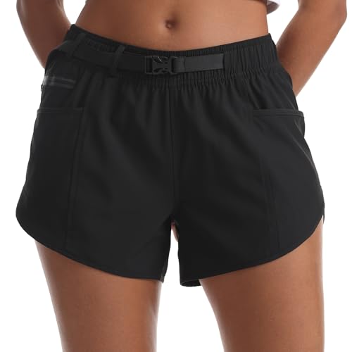 Running Shorts for Women with Liner Athletic Sport Pants Lightweight Gym Workout Shorts with Pockets