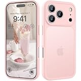 HGH Matt Hülle für iPhone 17 Pro Max mit Kameraschutz, [Militärschutz] Stoßfest FallSchutz, Durchscheinende Rückseite Anti-Fingerabdruck Hülle für iPhone 17 Pro Max Case-(Rosa)