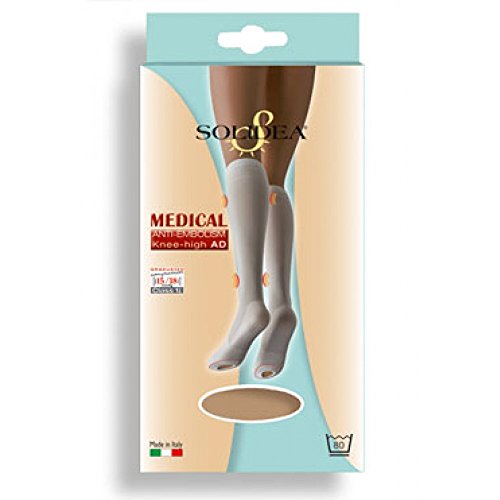 Solidea thérapeutique médicale genou Anti-Embolie haute Natur Taille S