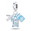 Blue airplane suitcase charm