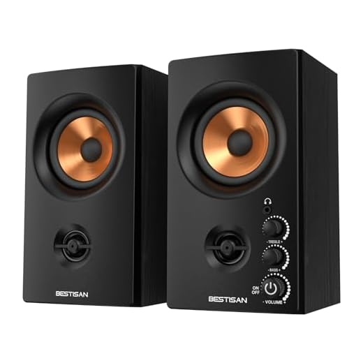 BESTISAN Active Bookshelf Speakers for Record Player