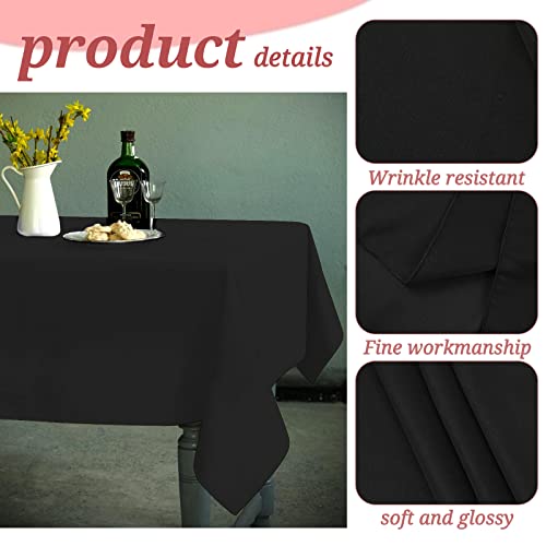 YMHPRIDE 6 Pack Polyester Tablecloth for 6 Foot Rectangle Tables,60 x102 inch Black Polyester Table Covers, Washable Black Table Cloth for Wedding,Party,Banquet,Restaurant,Buffet by YMHPRIDE - Image 3